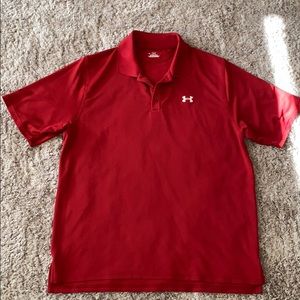 Red Under Armour Golf Polo